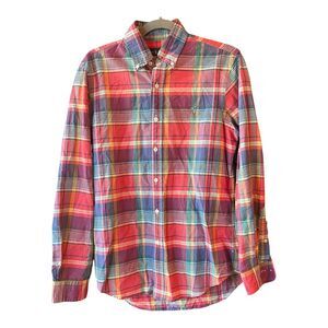 POLO RALPH LAUREN Plaid Multicolored Button Down Flesh Pony Size Small‎